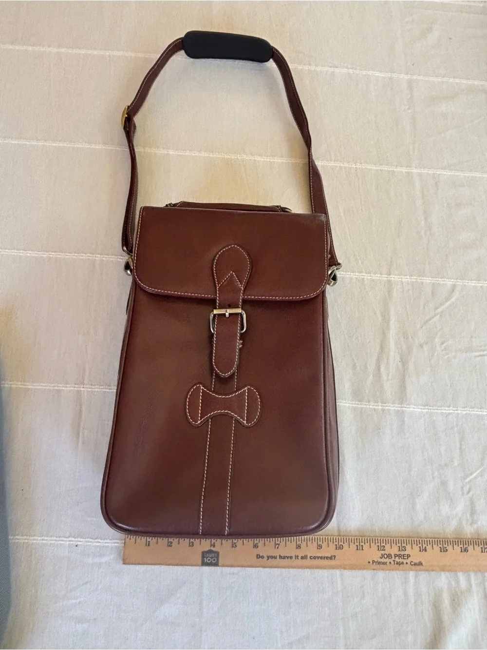 RedEnvelope Genuine Leather Wine Carrier Bottle Tote bag